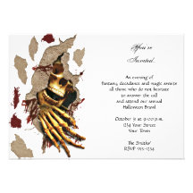 Squelette griffant par la partie de Halloween de m Cartons D'invitation