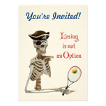 Squelette perdant de tennis de pirate invitation personnalisable