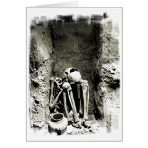 Squelette précolombien de Gravesite Cartes De Vœux