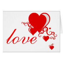 squiggle hearts. greeting card