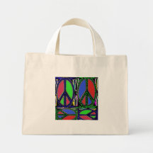 Squiggle Peace Sign Canvas Bag