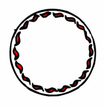 squiggle peppers round frame photo cutouts