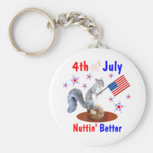 Squirrel 4th of July Keychains