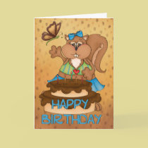 Squirrel and Butterfly Birthday cards