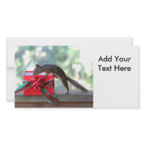 Squirrel and Christmas Present Personalized Photo Card