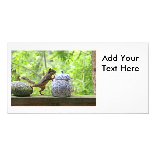Squirrel and Cookie Jar Photo Card Template