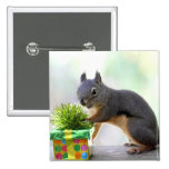 Squirrel and Wrapped Present Button
