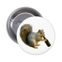 Squirrel Beer Pinback Button