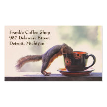 Squirrel Coffee Shop or Cafe Business Cards