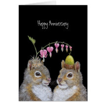 Squirrel couple anniversary card