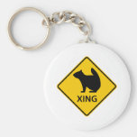 Squirrel Crossing Highway Sign Key Chain