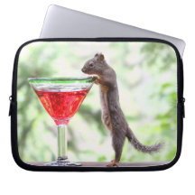Squirrel Drinking a Cocktail Laptop Sleeves
