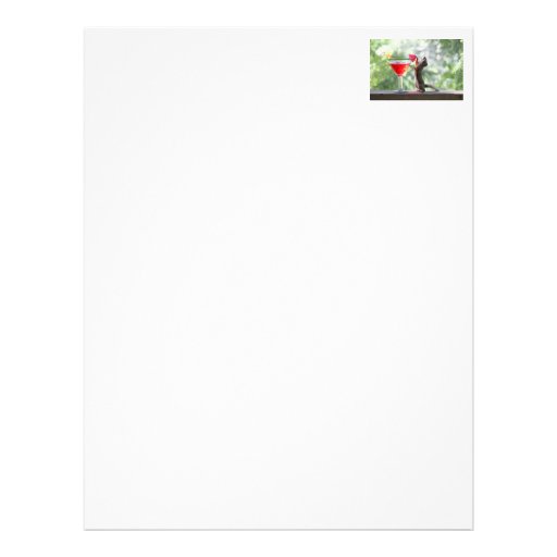 Squirrel Drinking Tropical Drink Customized Letterhead