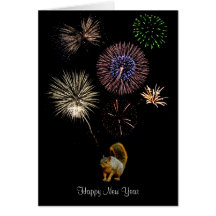 Squirrel Fireworks Card