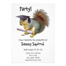Squirrel Graduation Party Invitation