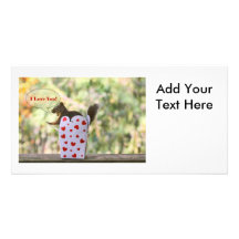 Squirrel "I Love You" Valentine Photo Card Template