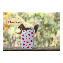 Squirrel "I Love You" Valentine Photographic Print