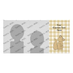 Squirrel on Check Pattern Background. Picture Card