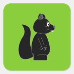 Squirrel on Green Background Square Stickers