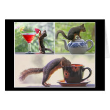 Squirrel Photo Collage Customizable Template Greeting Card