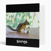 Squirrel Playing Drums 3 Ring Binder
