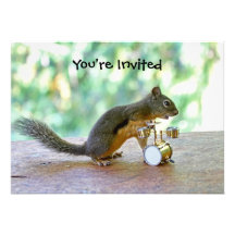 Squirrel Playing Drums Custom Announcement