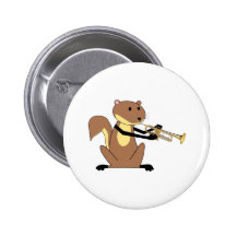 Squirrel Playing the Trumpet Pin