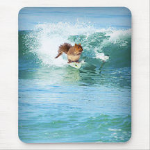 Squirrel Surfer On The Sea Mouse Pad