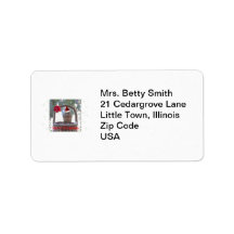 Squirrel Wearing Santa Hat Custom Address Label