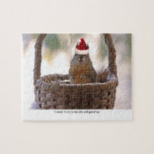 Squirrel Wearing Santa Hat Puzzles