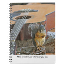 Squirrel with Guitar Spiral Notebooks