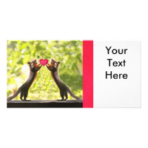 Squirrels in Love Photo Custom Photo Card