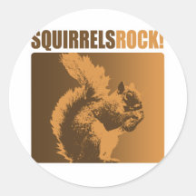 Squirrels Rock! Round Stickers