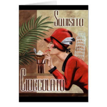 Squisito Cioccolato Italian Chocolate Woman in Red Cards