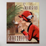 Squisito Cioccolato Italian Chocolate Woman in Red Poster