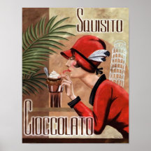 Squisito Cioccolato Italian Chocolate Woman in Red Poster
