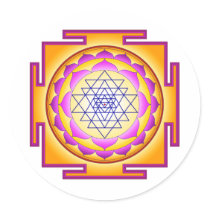 Sri Chakra Goddess Shri Lalitha Tripura Sundari Round Sticker