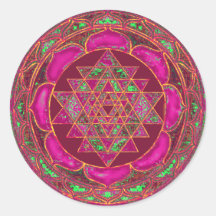 Sri Lakshmi Yantra Mandala Round Sticker