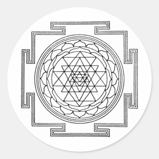 Sri Yantra Mandala Round Stickers
