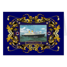 SS Constitution Vintage Ocean Liner Card