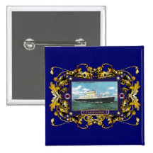 SS Constitution Vintage Ocean Liner Pinback Button