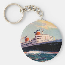 ss United States at Sea Key Chain