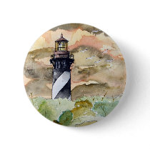 St Augustine Florida lighthouse painting Pinback Buttons