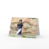 St Augustine Florida lighthouse painting Greeting Cards