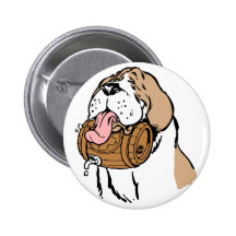 St. Bernard Keg Dog Button