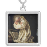 St. Bruno  Praying in the Desert, 1763 Personalized Necklace