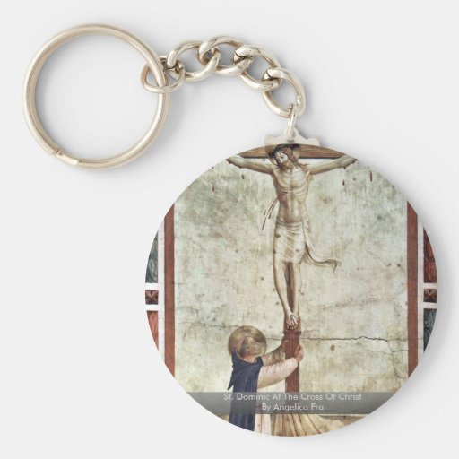 St. Dominic At The Cross Of Christ By Angelico Fra Key Chains