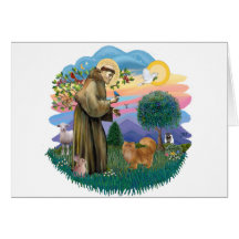 St Francis (ff) - Red Persian cat Cards