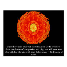 St. Francis of Assisi animal rights quote Postcard