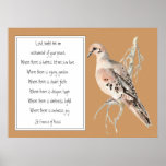 St. Francis of Assisi, Prayer with Watercolor Dove Posters